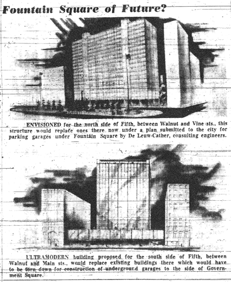 Fountain Square 1956 Proposal - Source: Kentucky Times-Star